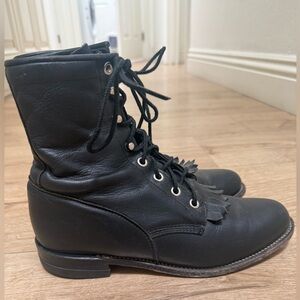 JUSTIN L0620 LEATHER KILTIE ROPER BOOTS 7 B